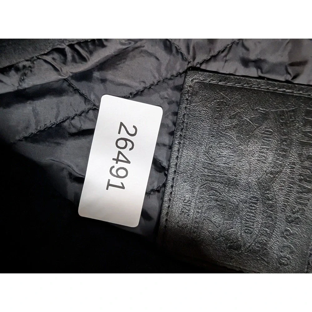 Levis Trucker Jacket Mens Small Black Denim Quilt Lined Logo Collared Snap Front